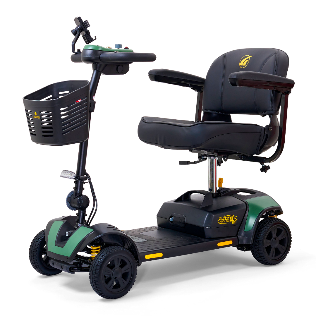 Golden Tech Buzzaround XLSHD 4-Wheel Portable Scooter with Suspension - Matte Green